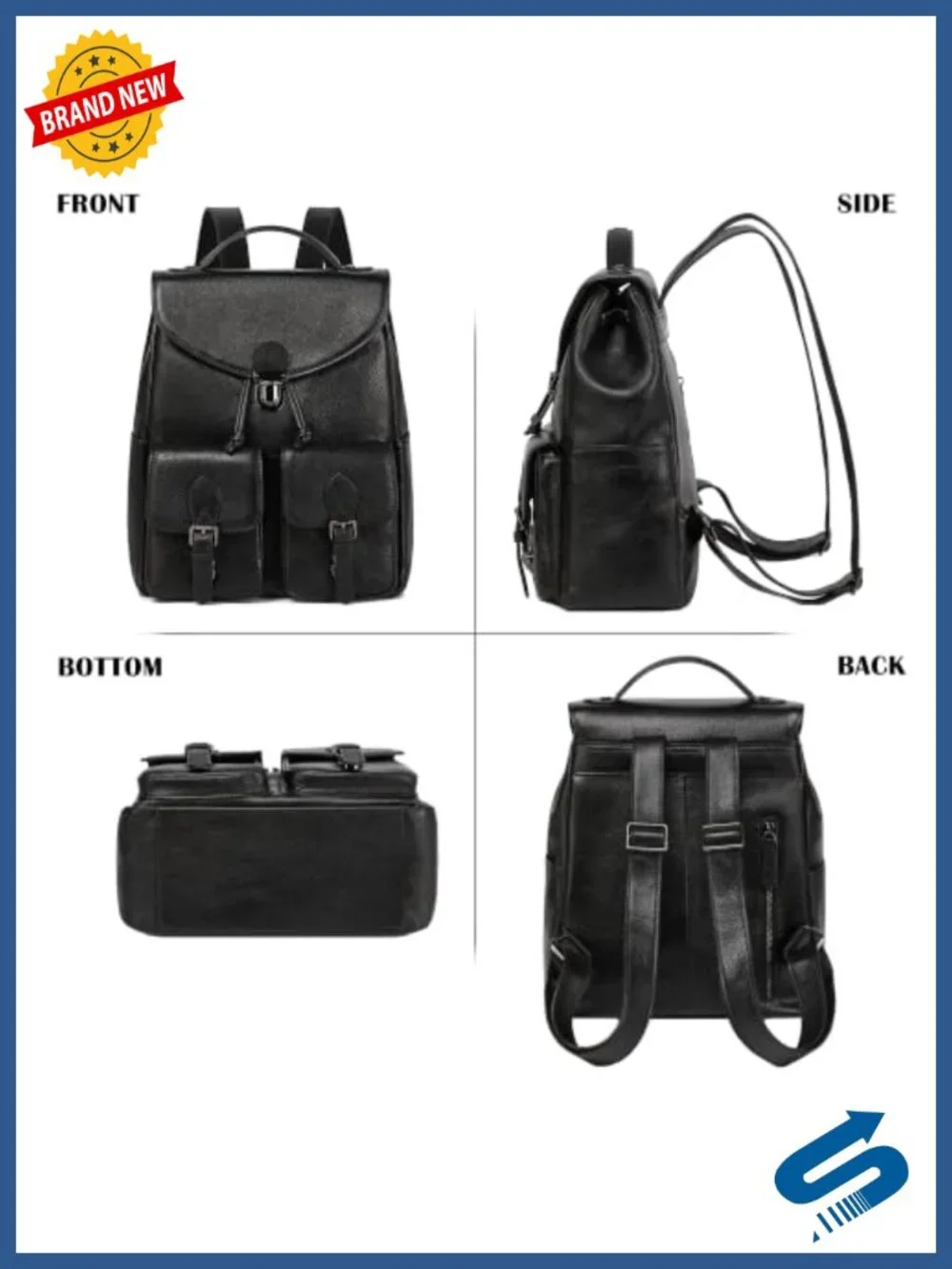 Vintage Genuine Leather Backpack Purse Women's Fashion Rucksack Daypack Travel